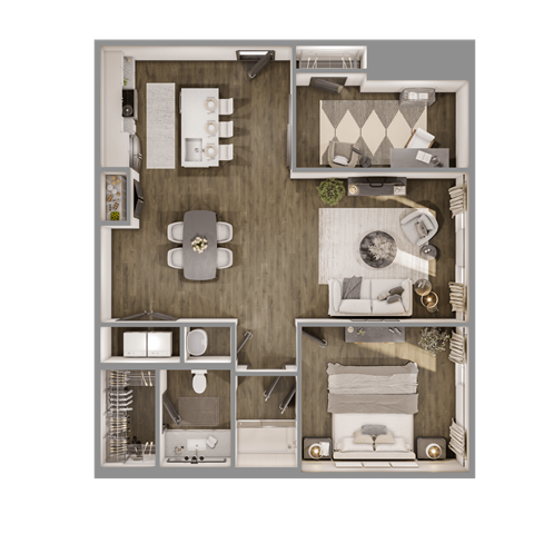 Basil floorplan at The Leo Myrtle Beach, Myrtle Beach, SC.